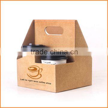 eco-friendlly Take out disposable paper cup holder tray with handle