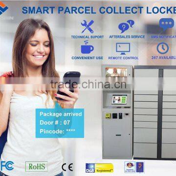 Indoor metal package selectable locker with remote control