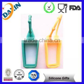 Portable empty hand silicone sanitizer holders with PET bottle