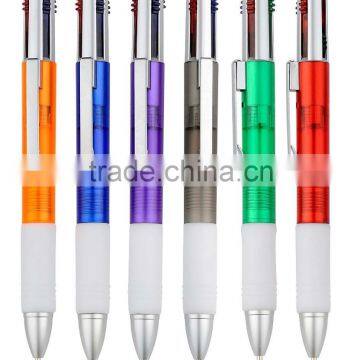 office and school stationery use metal clip 4 color ball pen