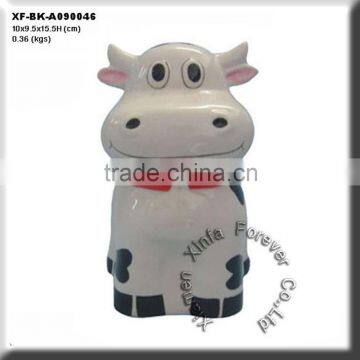 standing ready to paint bisque cow money bank