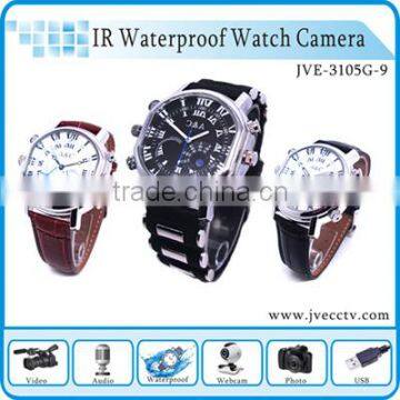 Fashionable 4 in 1 watch cam 32gb dvr mini camera, 720p dvr recording watch, voice recorder dvr watch Max 32gb JVE-3105G-9