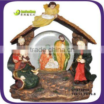 christmas nativity set snow globe &resin material for home decoraiton