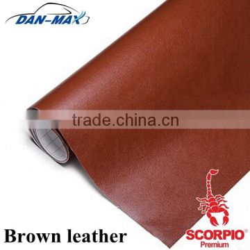 New products of Water-proof car interior decorative brown vinyl leather