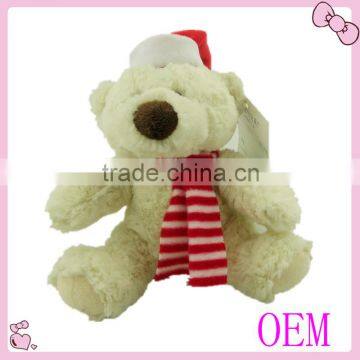 Mini Bear Plush Animal Toys with Red Hat