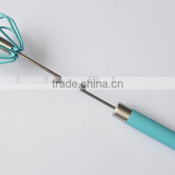 Stainless Steel Hand Pushing Silicone Whisk Egg-beater