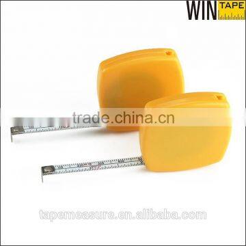 Double sides custom mini retractable bulk yellow elastic ABS plastic tape measures 2 meters