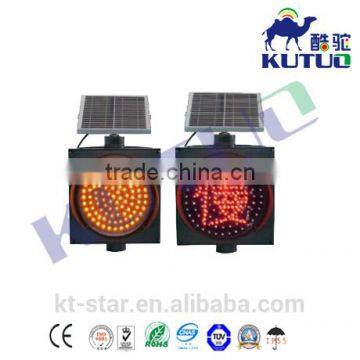 Wholesale 12 Volt Yellow Ball Red Slow Solar Energy Led Warning Flashing Traffic Light photo-2