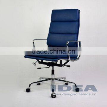 Replica EA219 Charles High Back Office Chair - Navy Blue Color Genuine Leather