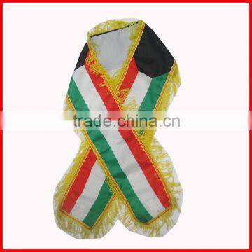 130*14cm red white green polyeser sports Scarf