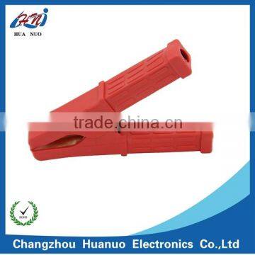 2015 High quality alligator clip with red PVC Insulator