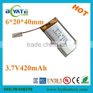 Competitive price 3.7V li-polymer flat battery for vacuum cleaner