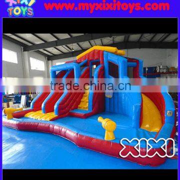 XIXI Direct manufacturer inflatable water slide with cannon&baseketball hoop