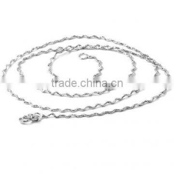 (JZZJ-006) Wave Cardano Chain, 925 Silver Machine Made Chains