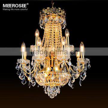 Wholesale Gold Iron K9 Crystal Chandelier Import from China Facotry MD81517 L12+6