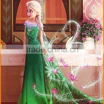 Foreign trade floor skirts frozen 2FROZEN Essar Princess Dress Girls Dress Elsa/Anna