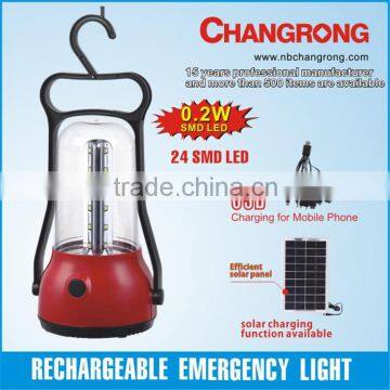 portable solar camping lantern with cell phone charger