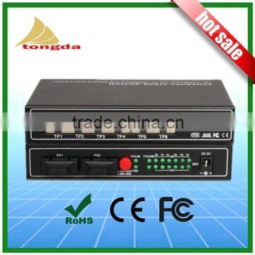 China manufacturer fast ethernet 2 fiber 6 rj45 fiber optical ethernet switch