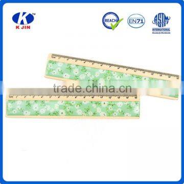 School Supply 15cm Wooden Straight Scale Rulers Ruler With Sticker Wrapper photo-5