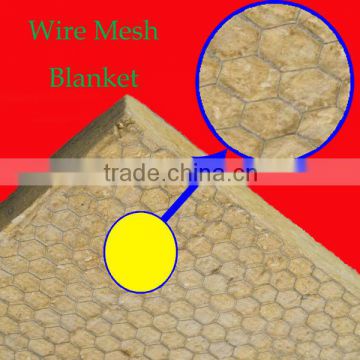 Flexible Fireproof Rockwool Insulation Blanket With Wire Mesh