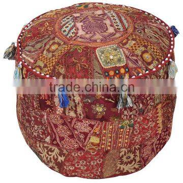 vintage look beautiful indian floor stool ottoman and pouf online