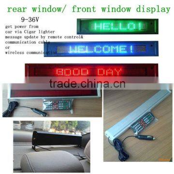 rear window/front wondow LED car message display/ LED moving message display