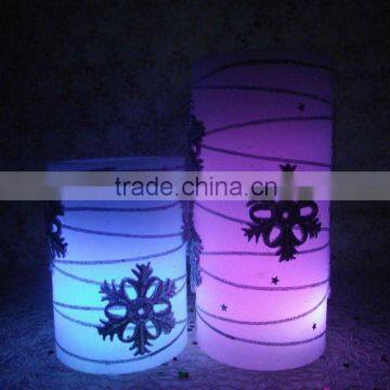 Battery operated LED wax candle lamp