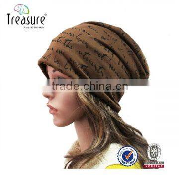 Hand Wash Flower Short Acrylic Beanie Winter Hats for Women