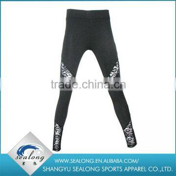 Popular Women Leggings hot sale Black lace stitching Girls Leggings