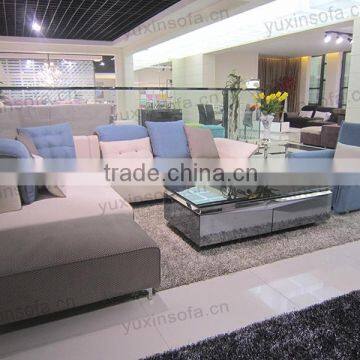 Modern Design Home Furniture Sectional Sofa, Elegant Fabric Sofa Livingroom