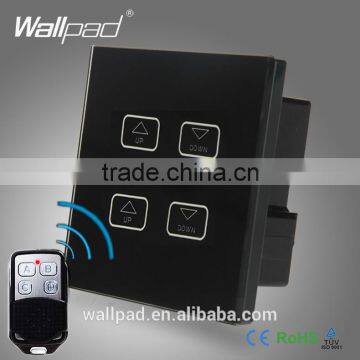 4 Gang Remote Dimmer Wallpad Black Tempred Glass Switch LED Wireless 4 Gang Remote Control Light Dimmer Dimming Switch 2 Way