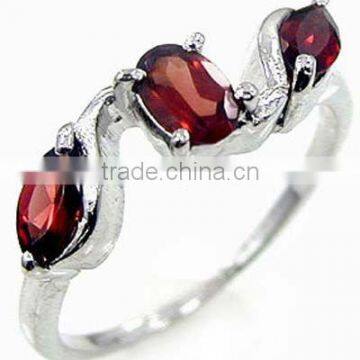 .925 Sterling Silver Ring Jewelry Wholesale Silver Jewelry Garnet Ring