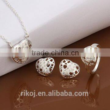 Wholesale 925 sterling silver plating artificial bridal jewellery sets