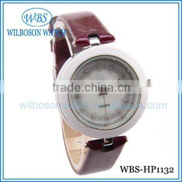 Leather Strap Globe Watch With Discount Crystal Dial