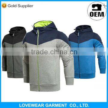 OEM Clothing Factory custom designs two color plain cotton hoodie for men