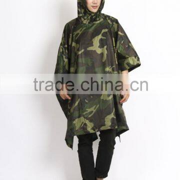 Adult military camouflage PVC raincoat poncho digital poncho for army