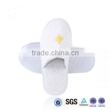 Cheap white hotel disposable long terry open slipper