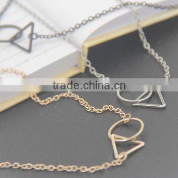 Charmy Round mix Triangle Chain Necklace