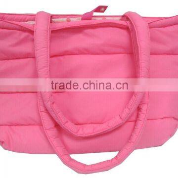 Pearl Cotton Filling PINK Tote Bag;pink Lady Shoulder Bag;tote Bag for Winter Style; Polyester Taffeta Utility Tote Bag