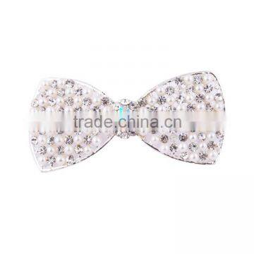 Newest Tiara Hair Fashion Jewelry Butterfly Shaped Crystal with Pearl Hairpin for Women