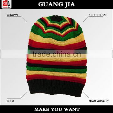 cheap arcylic rasta knitted cap wholesale knitted beanie cap