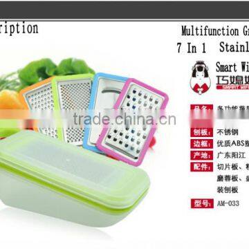Colorful 7 in 1 Vegetable slicer Grater Stainless steel ABS