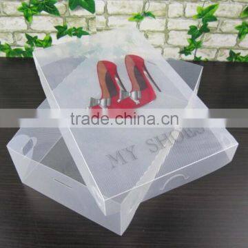 clear plastic shoe box, pp shoe storage box with lid