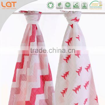 LAT Pre-washed 100% cotton muslin newborn organic cotton wraps muslin blanket cotton blanket