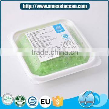 Sushi top frozen seasoned green capelin fish roe for sale