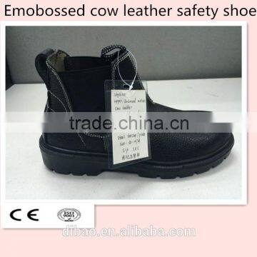 Black Embossed Cow Leather Steel Toe Safety Shoes 9118