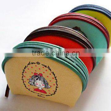 Fashional canvas zipper cute girl clutch wallets,cute small hand wallets