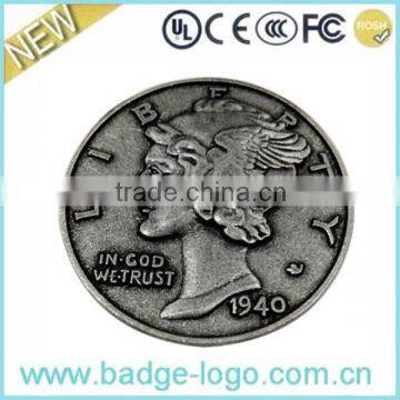 custom die casting 3d zinc alloy coin for sale