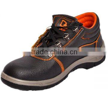 black pu leather rubber outsole iron toe cheap best selling construction safety shoes wholesale in China for middle east market