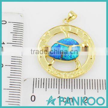 Wholesale Fashion Series of Leaf in the Cirque Blue Opal Sterling Silver Unisex Necklace Pendant